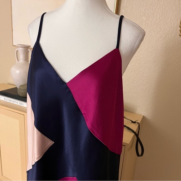 TRINA TURK NWT Navy Satin Miraculous Dress Slip Dress Size XXL - Picture 5 of 11
